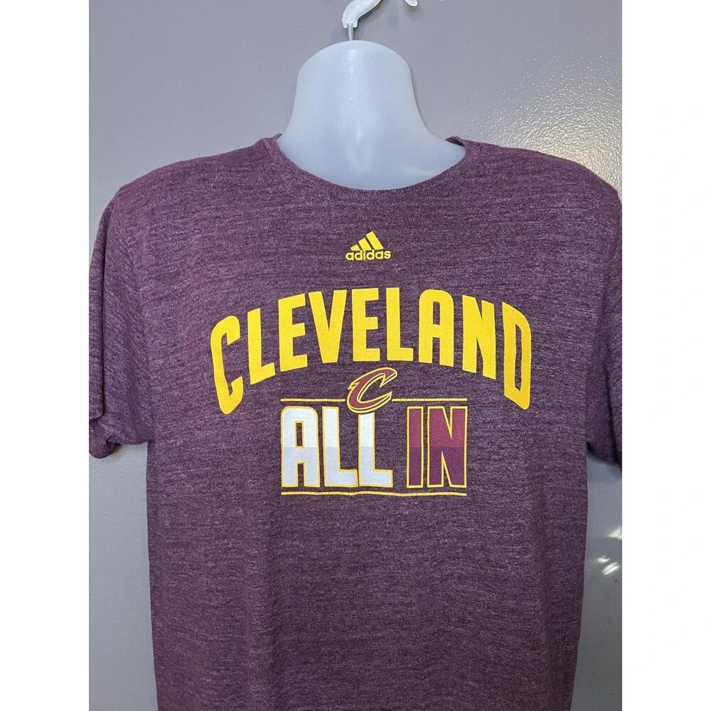Cleveland Cavaliers Shirt Mens Large Red NBA Basketball All In Tee Adidas